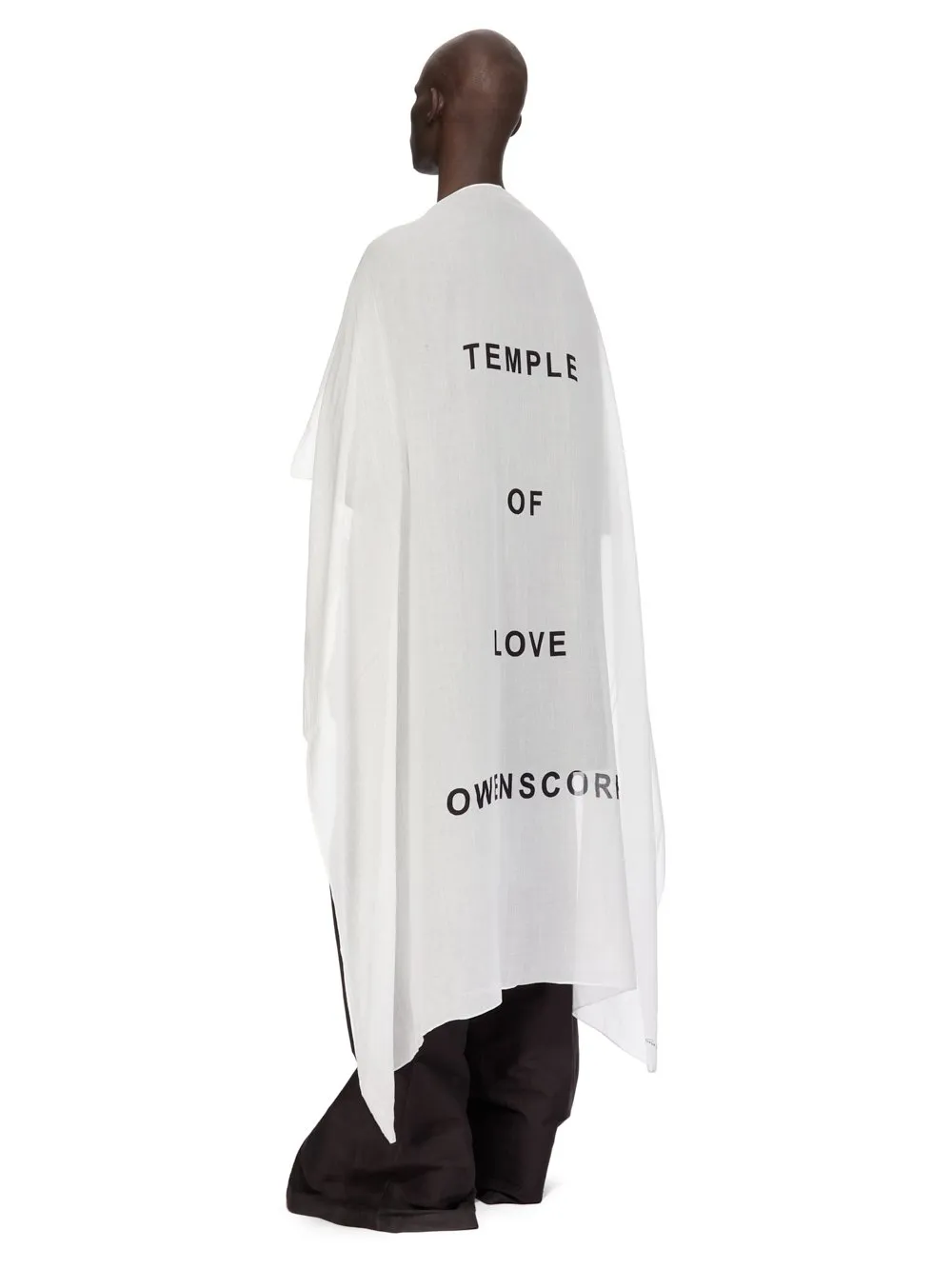 Rick Owens Temple Printed Cot Temple 140X140 Scarf In Milk/Black Scarf