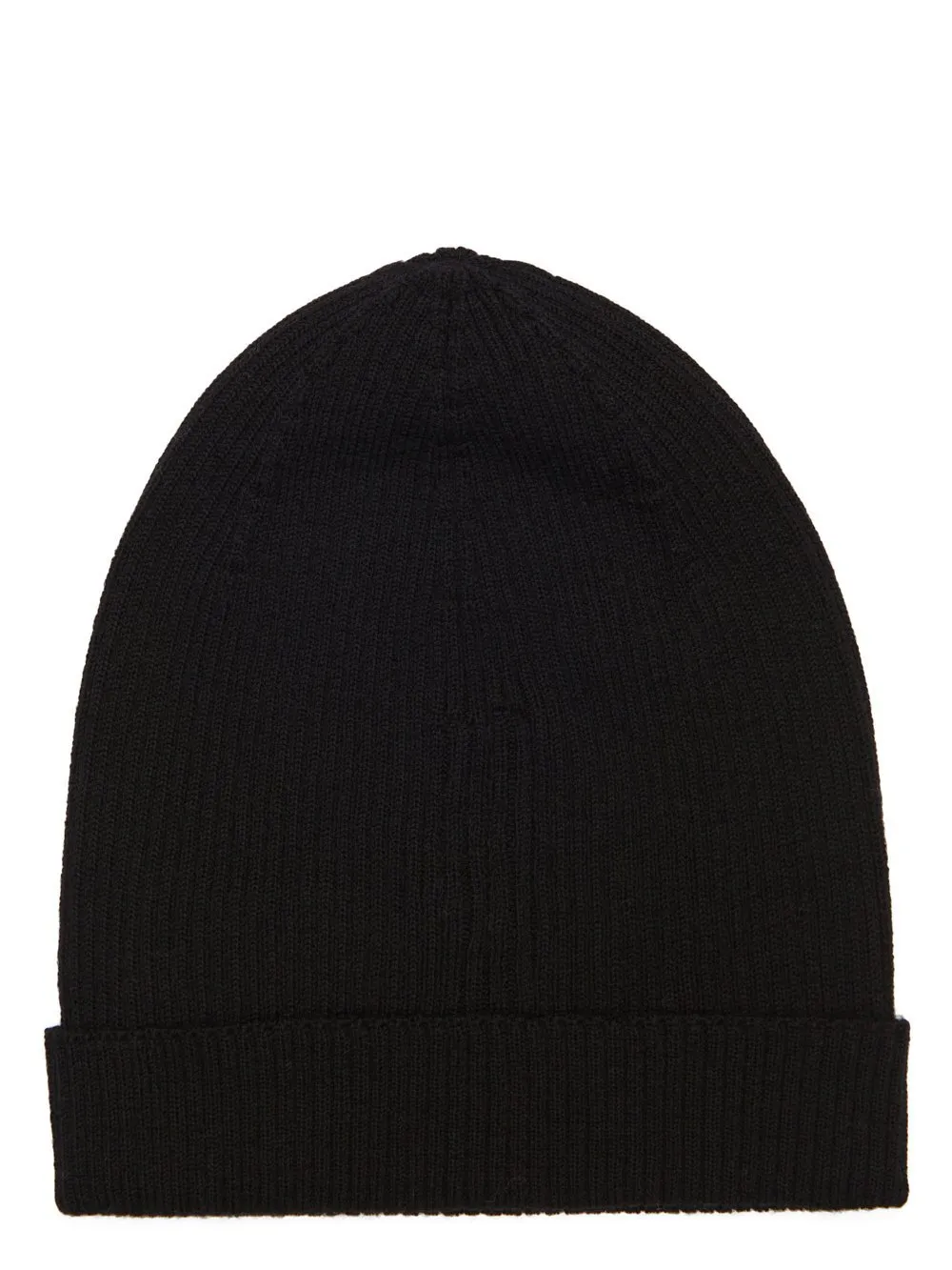Rick Owens Temple Ribbed Beanie In Black Ribbed Knit
