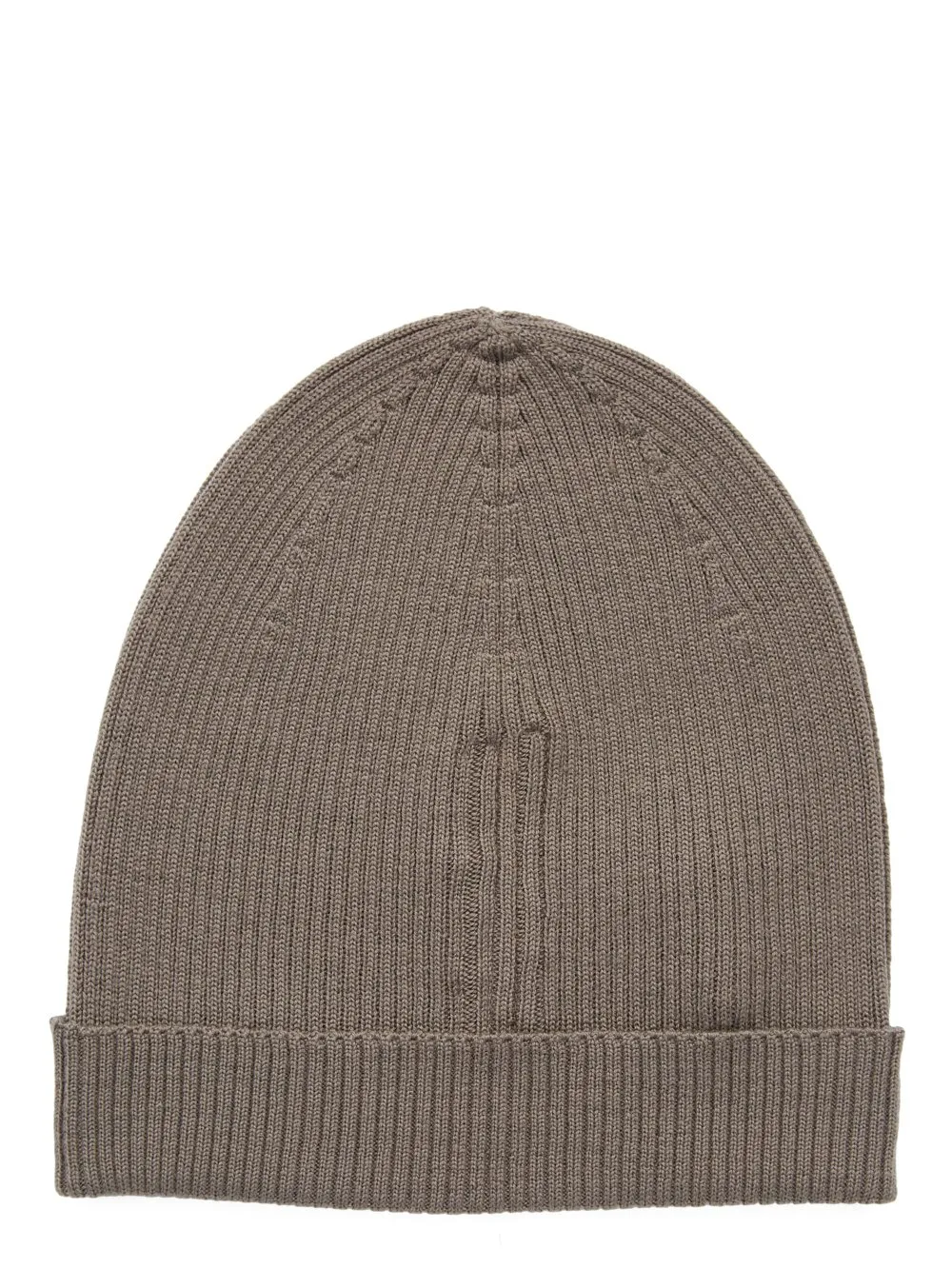 Rick Owens Temple Ribbed Beanie In Dust Ribbed Knit