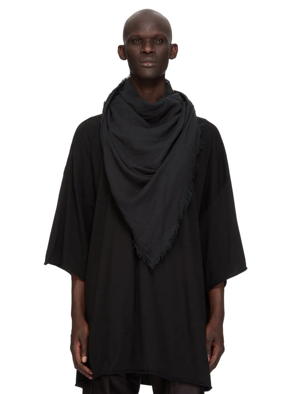 Rick Owens Temple Kika Mega 140X200 In Black Scarf