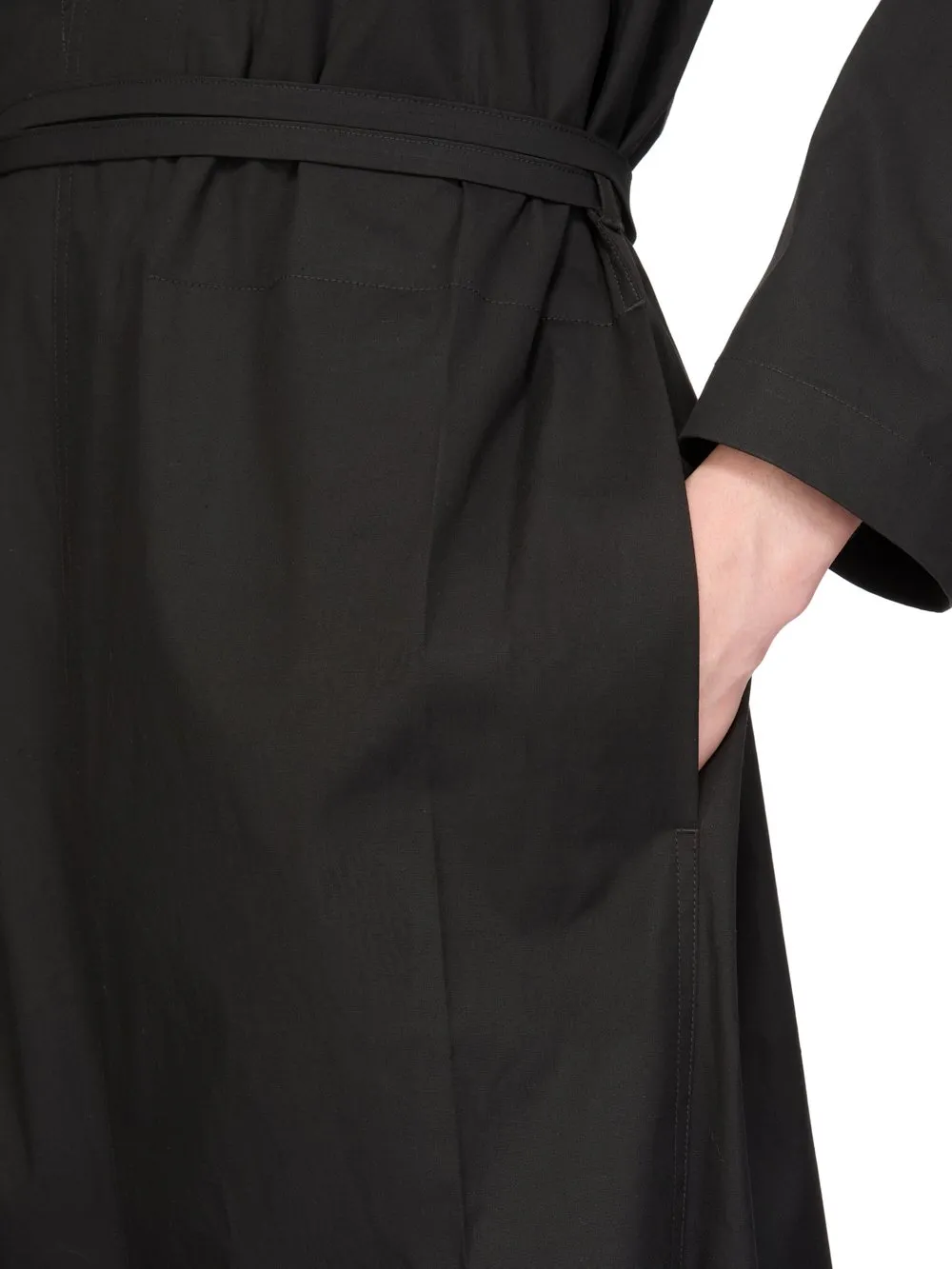 Rick Owens Temple Ls Long Jumpsuit In Black Heavy Poplin