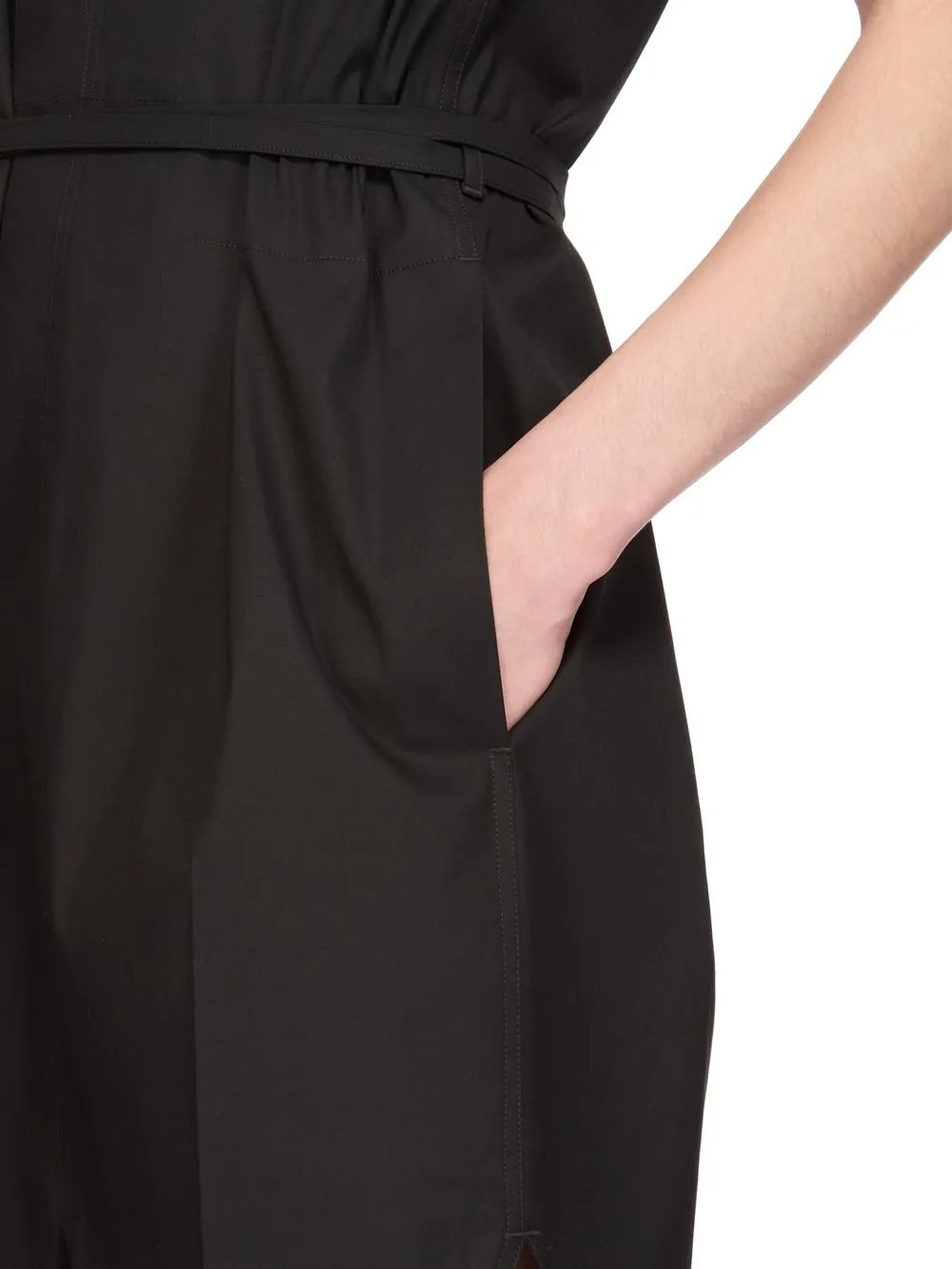 Rick Owens Temple Sl Short Jumpsuit In Black Heavy Poplin