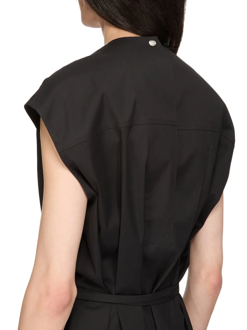 Rick Owens Temple Sl Short Jumpsuit In Black Heavy Poplin