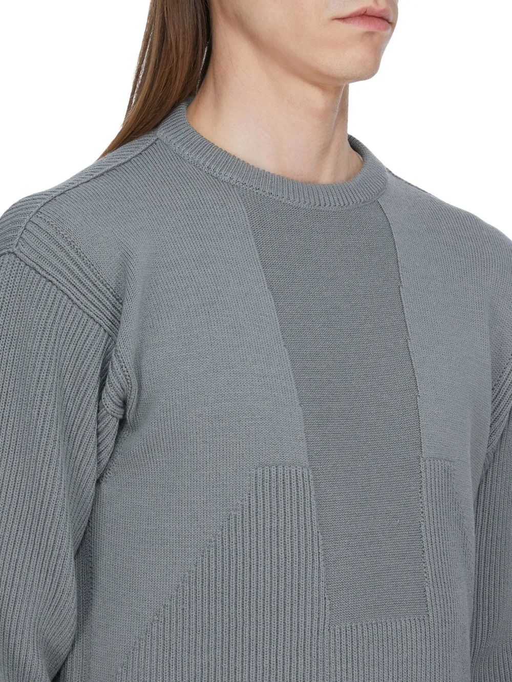 Rick Owens Temple Round Neck In Euca Heavy Wool Knit