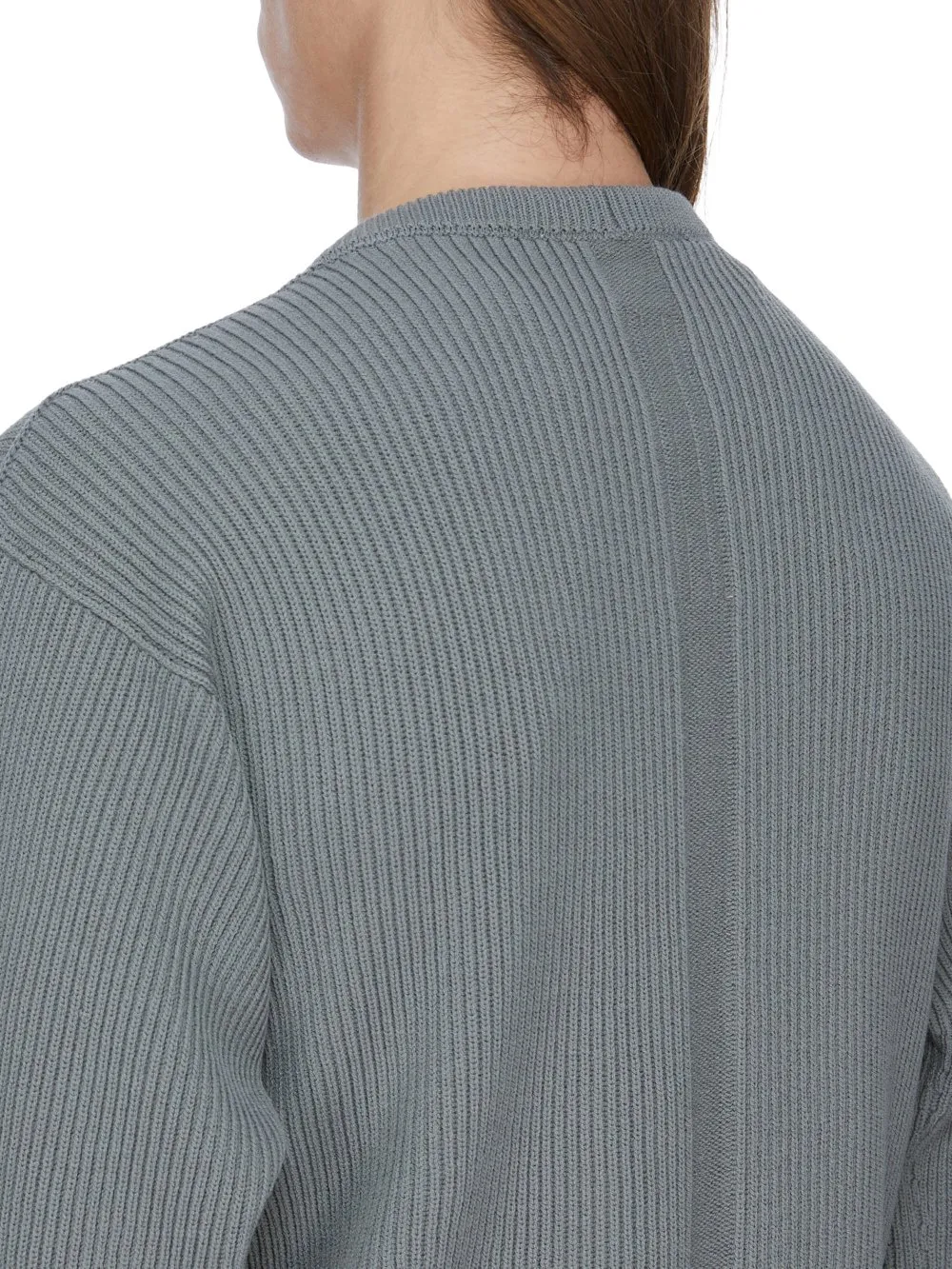 Rick Owens Temple Round Neck In Euca Heavy Wool Knit