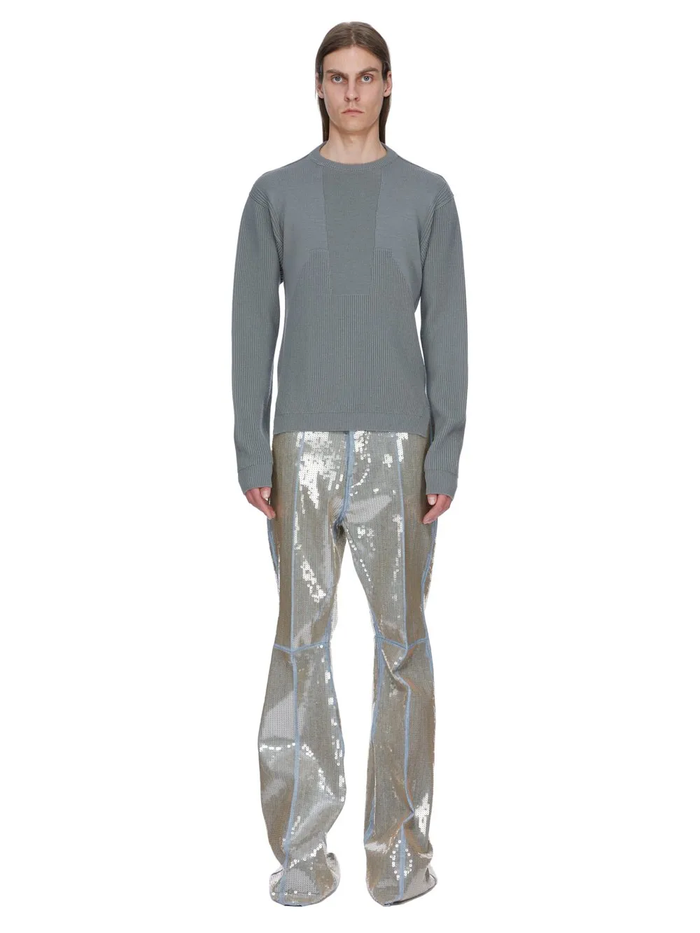 Rick Owens Temple Round Neck In Euca Heavy Wool Knit