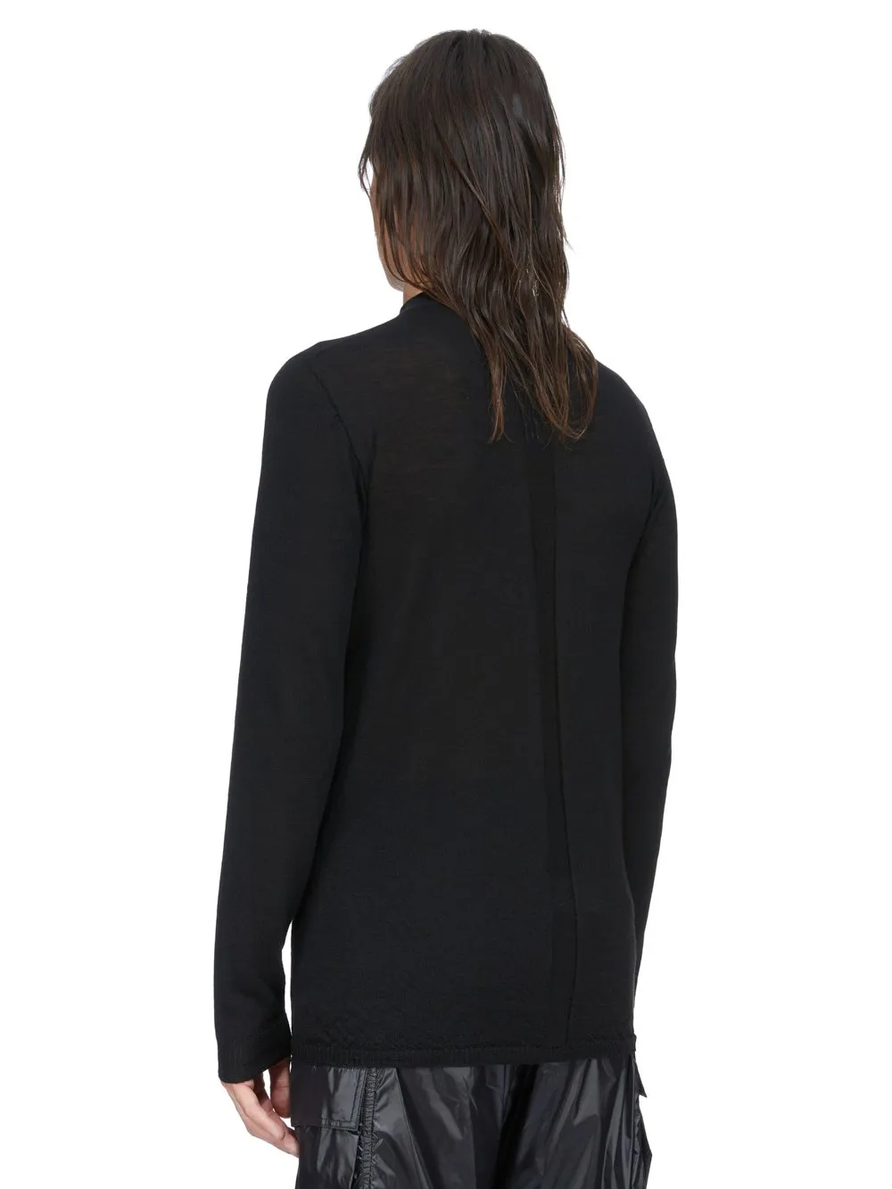Rick Owens Temple Level Lupetto In Black Lightweight Rasato Knit