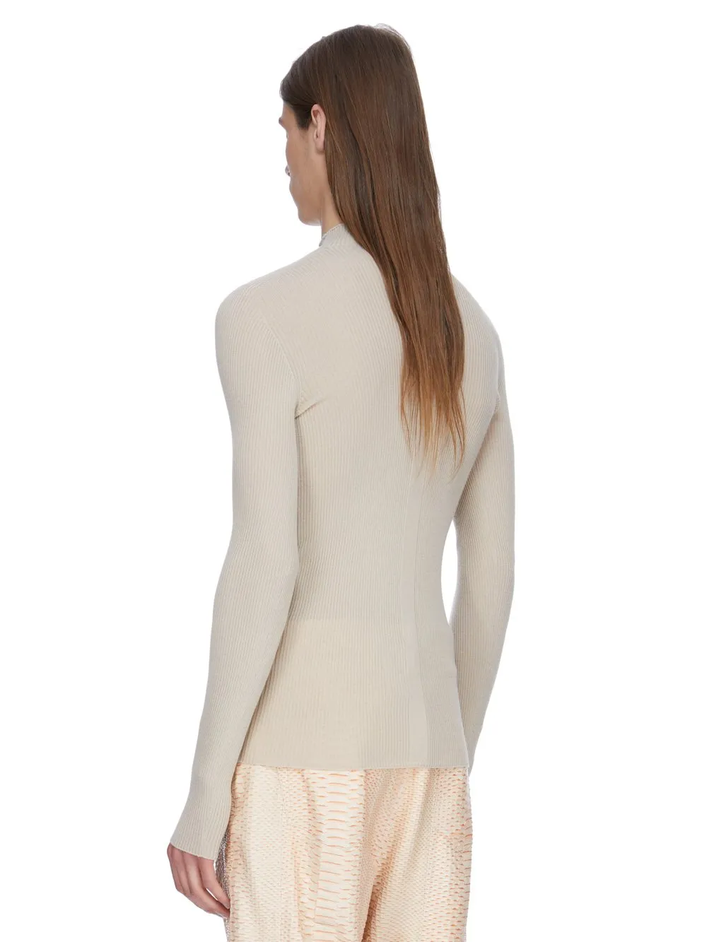 Rick Owens Temple Ribbed Lupetto In Sand Ribbed Knit