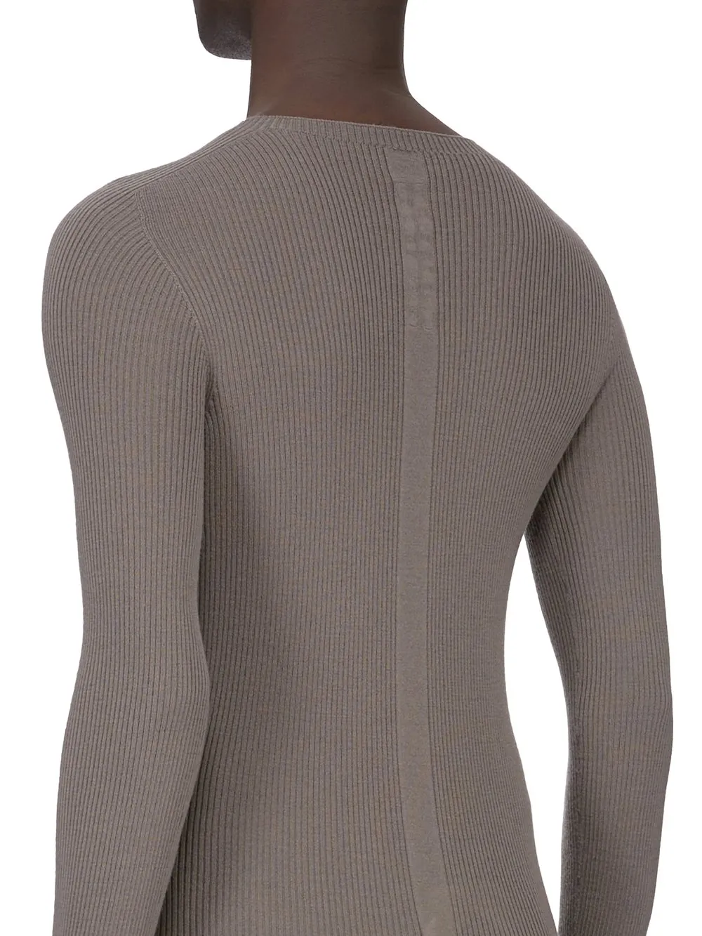 Rick Owens Temple Ribbed Round Neck In Dust Ribbed Knit