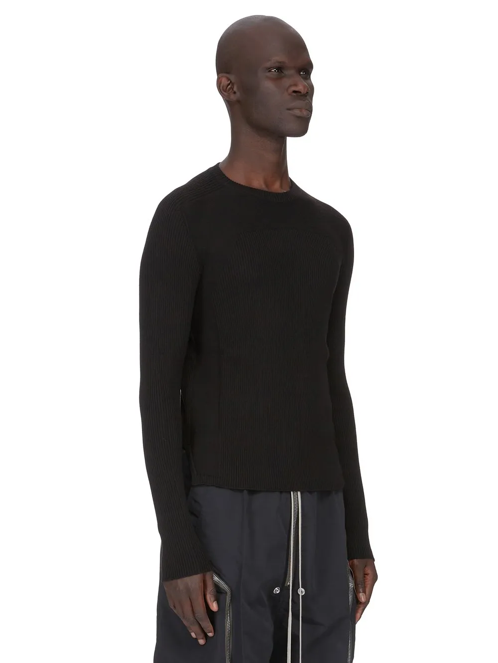 Rick Owens Temple Ribbed Geo In Dust Ribbed Knit