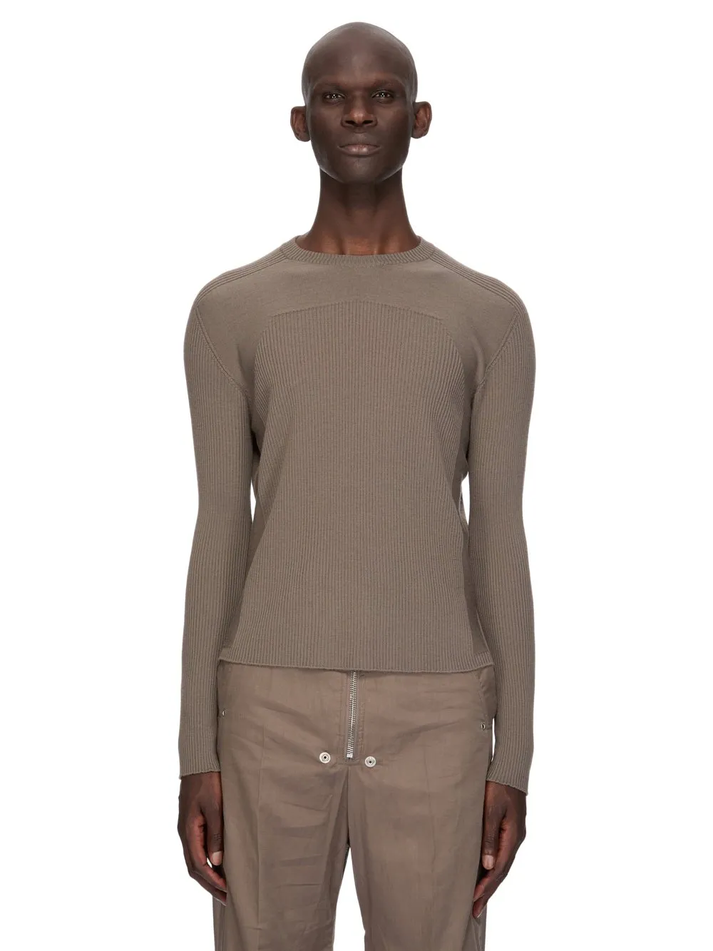 Rick Owens Temple Ribbed Geo In Dust Ribbed Knit