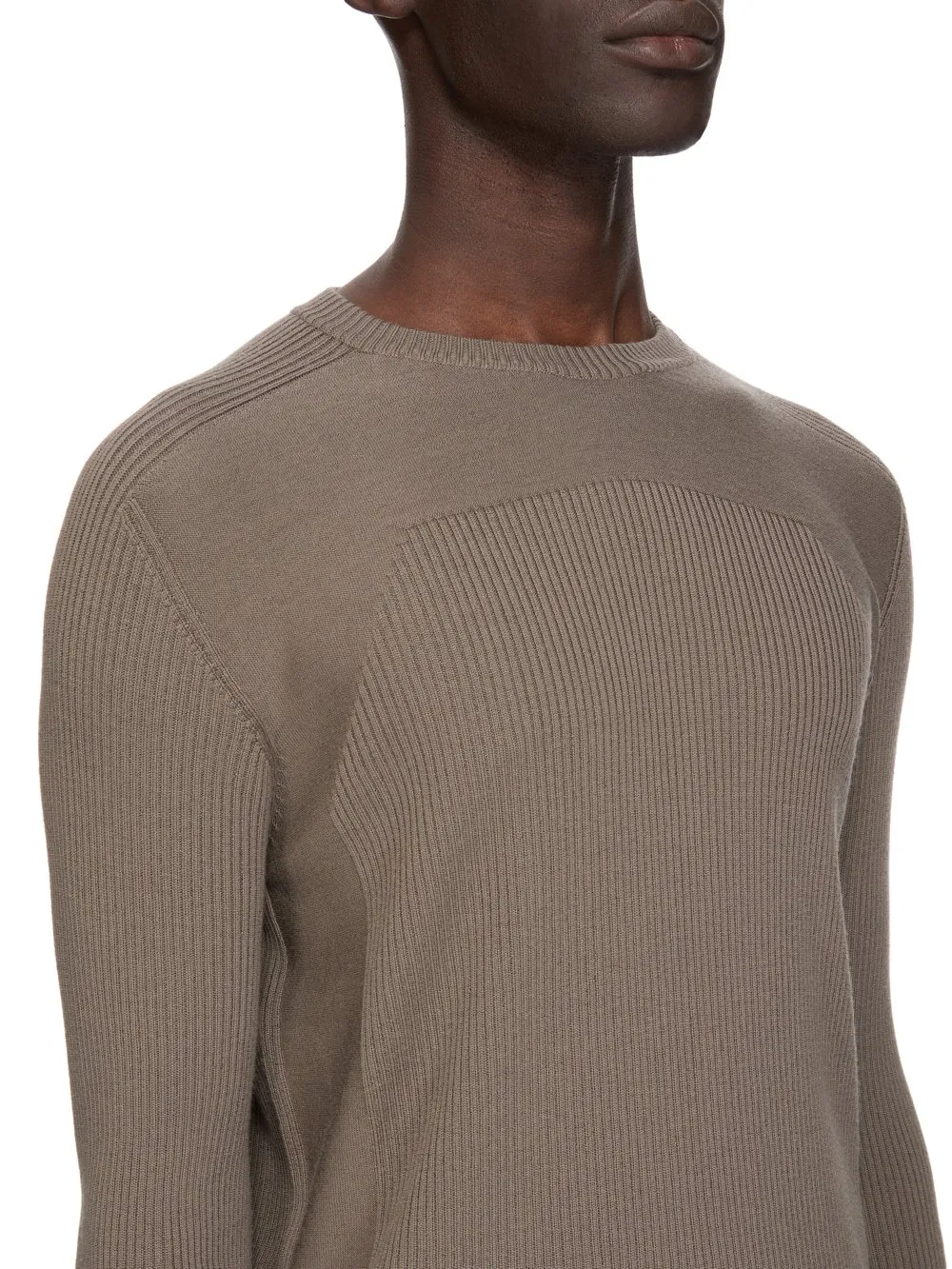 Rick Owens Temple Ribbed Geo In Dust Ribbed Knit