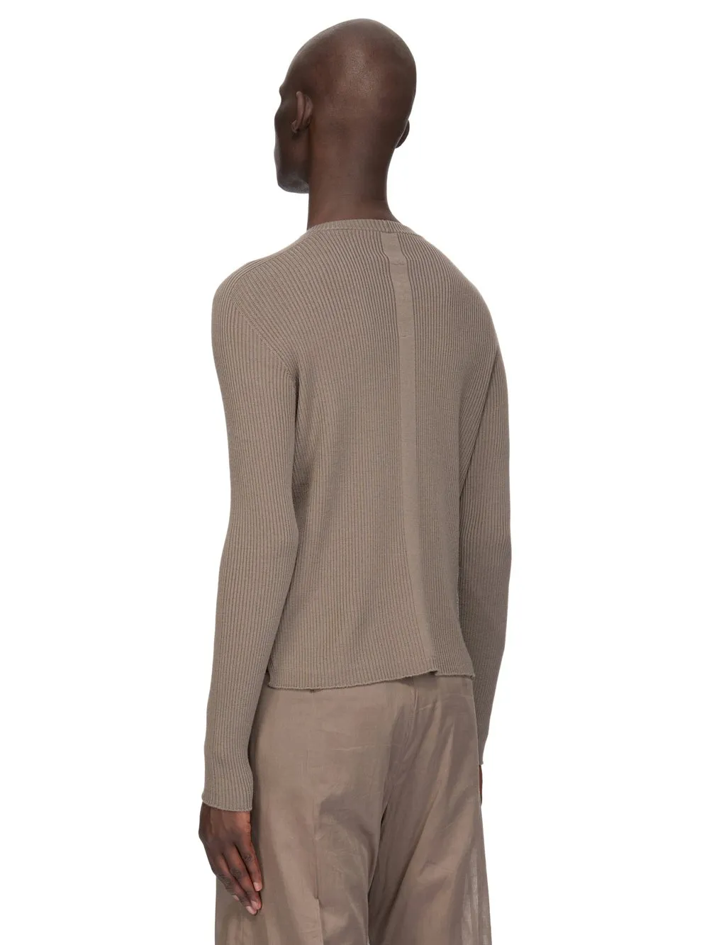 Rick Owens Temple Ribbed Geo In Dust Ribbed Knit