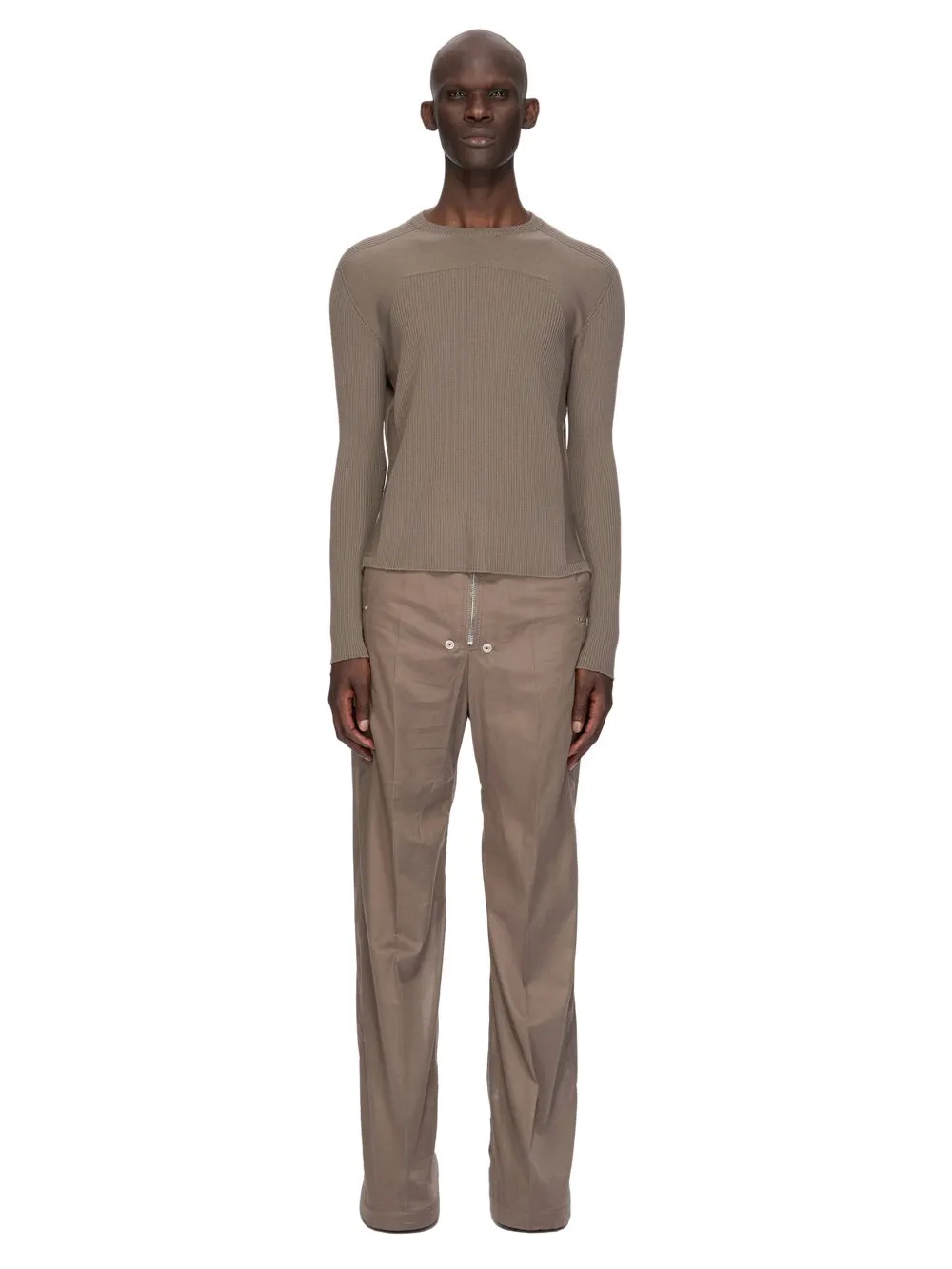 Rick Owens Temple Ribbed Geo In Dust Ribbed Knit