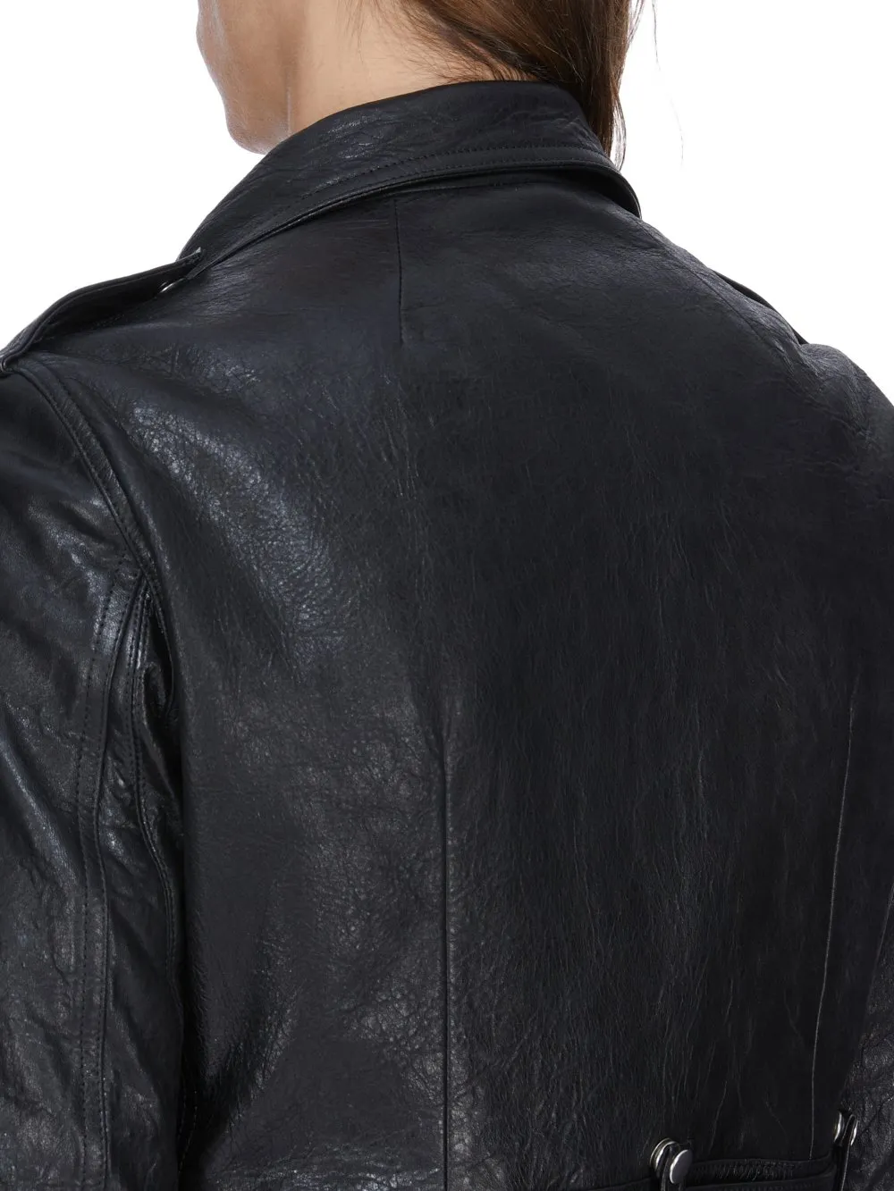 Rick Owens Temple Cropped Luke S Stooges In Black Tumbled Lamb
