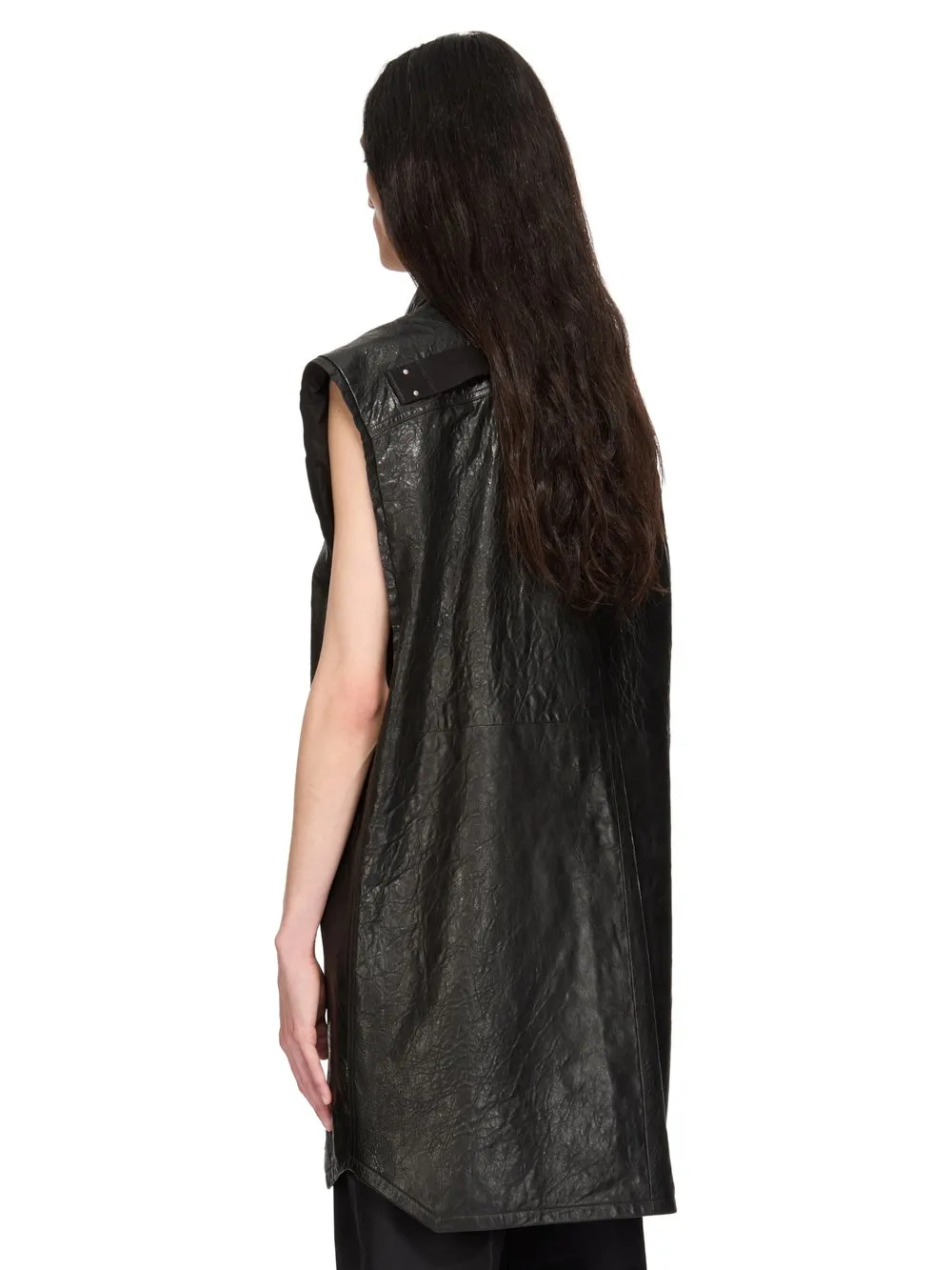 Rick Owens Temple Jumbo Sl Outershirt In Black Tumbled Lamb