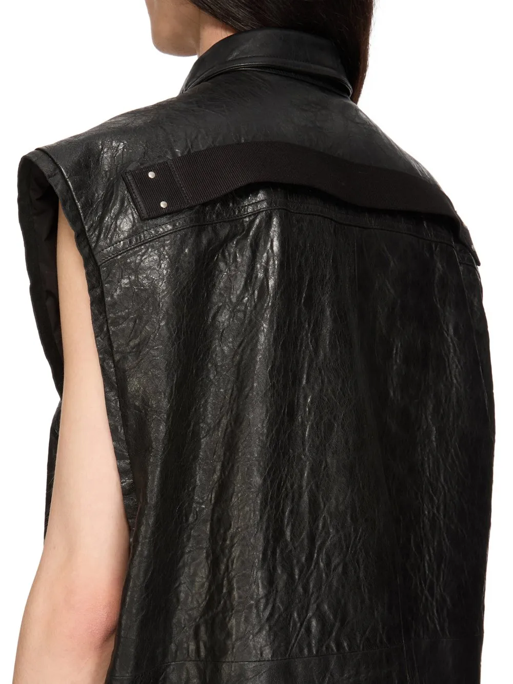 Rick Owens Temple Jumbo Sl Outershirt In Black Tumbled Lamb