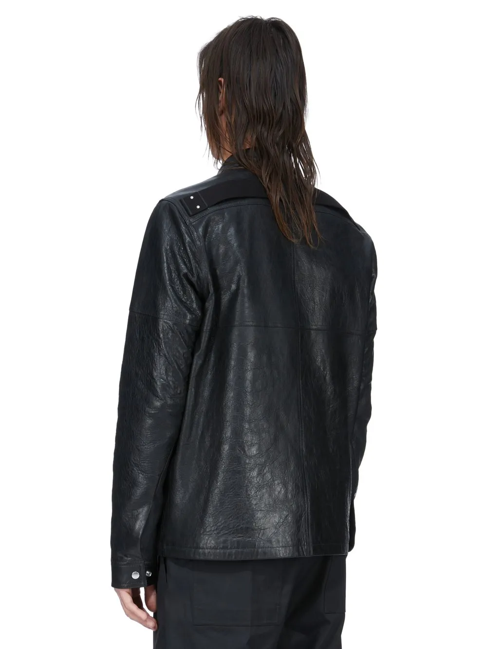 Rick Owens Temple Brad Jkt In Black Tumbled Lamb
