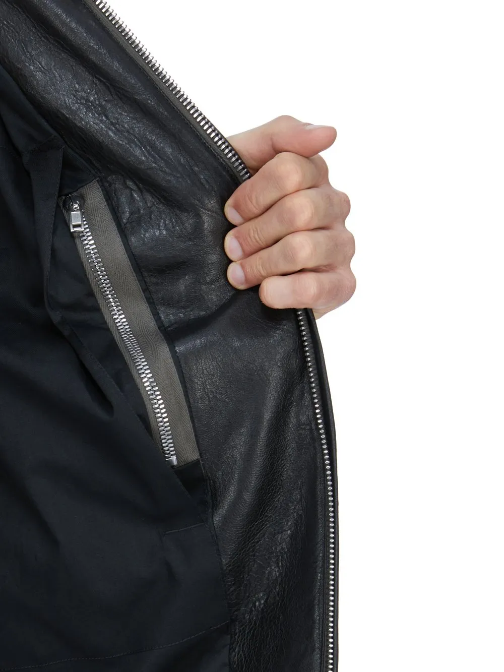 Rick Owens Temple Brad Jkt In Black Tumbled Lamb
