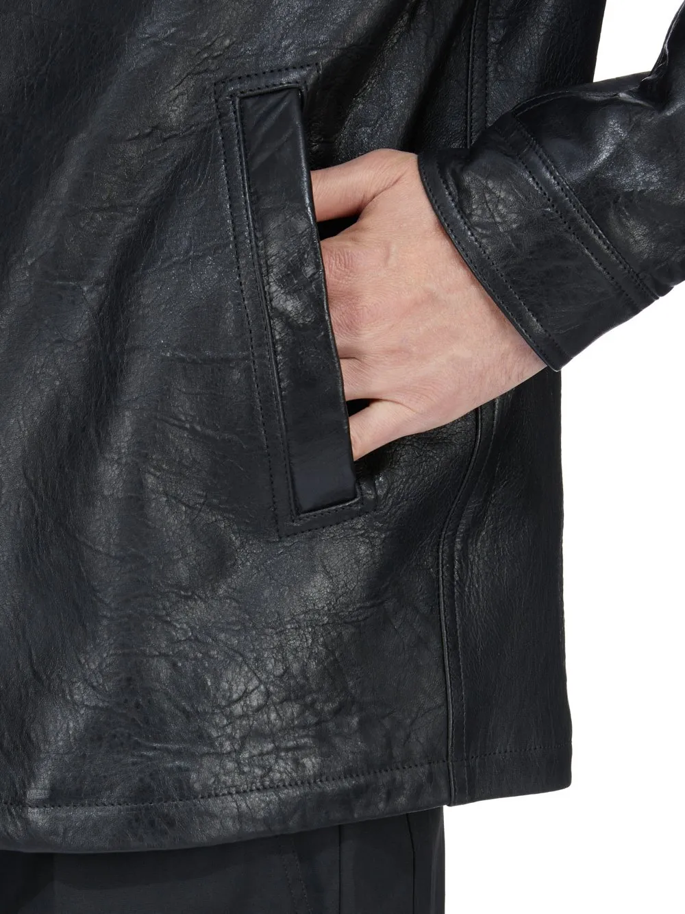Rick Owens Temple Brad Jkt In Black Tumbled Lamb