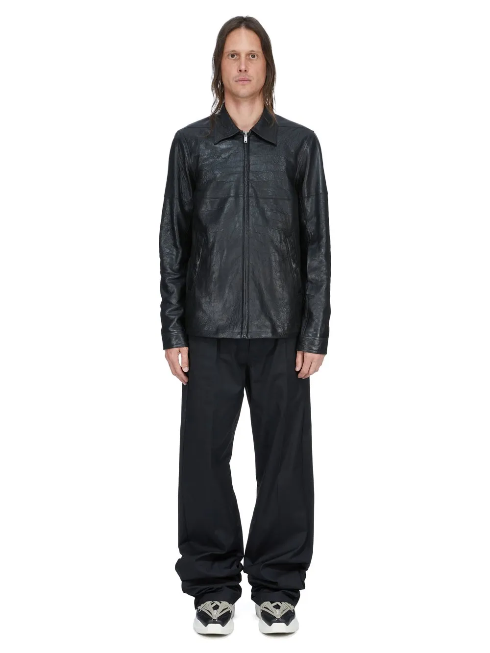 Rick Owens Temple Brad Jkt In Black Tumbled Lamb