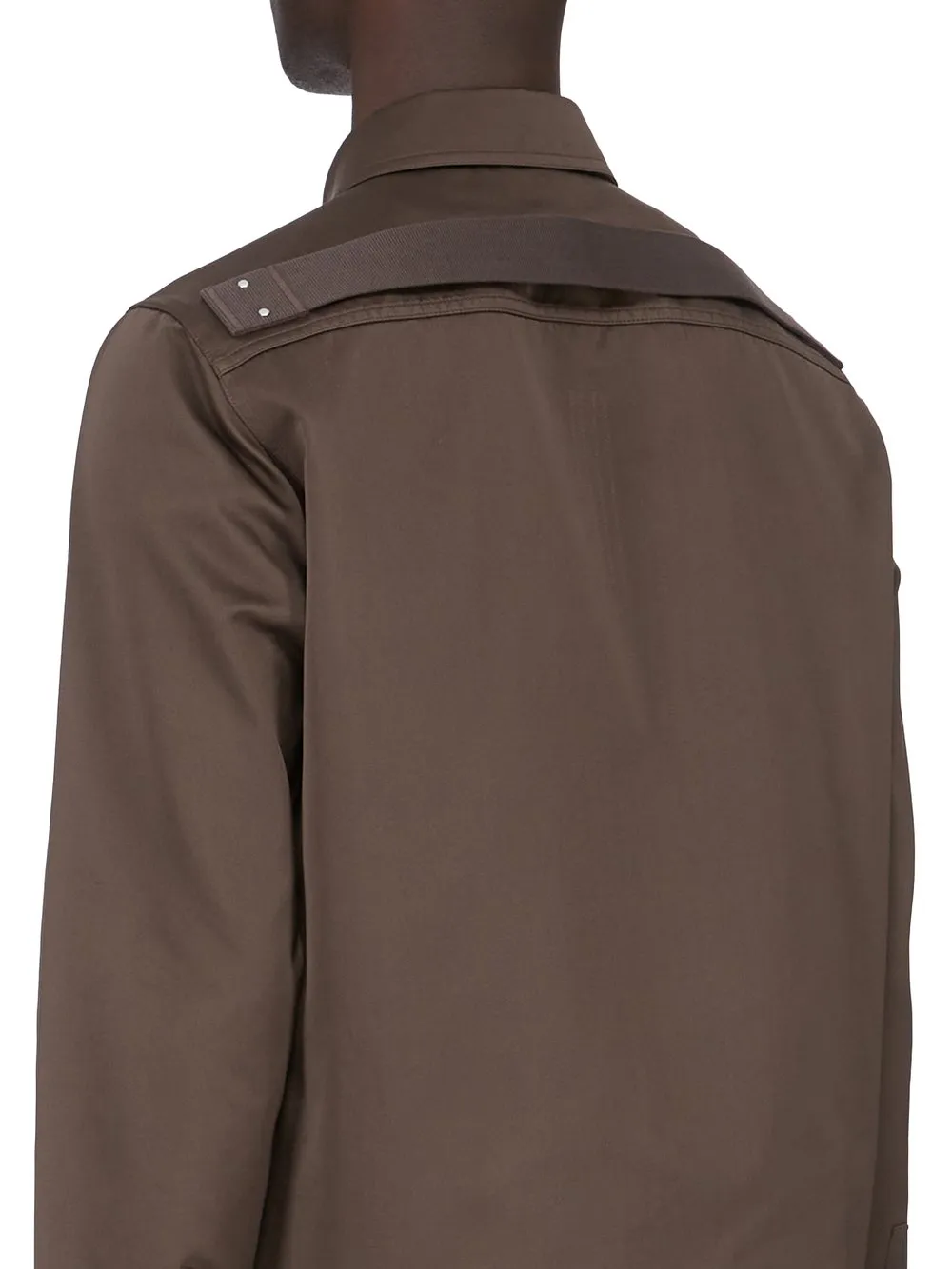 Rick Owens Temple Outershirt In Dark Dust Tech Duchesse