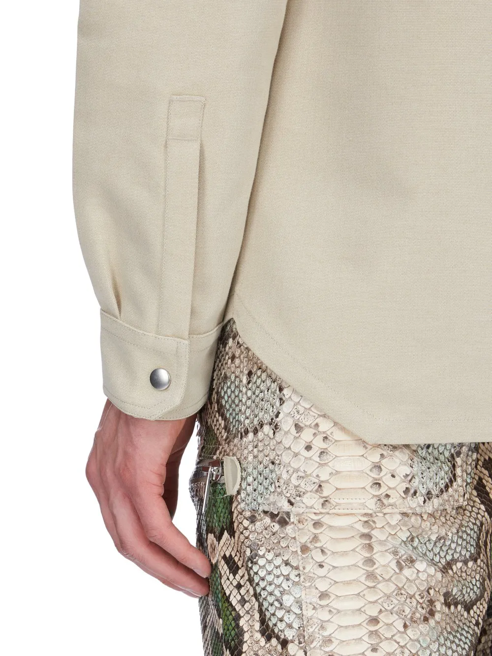 Rick Owens Temple Outershirt In Sand Cordura Cotton