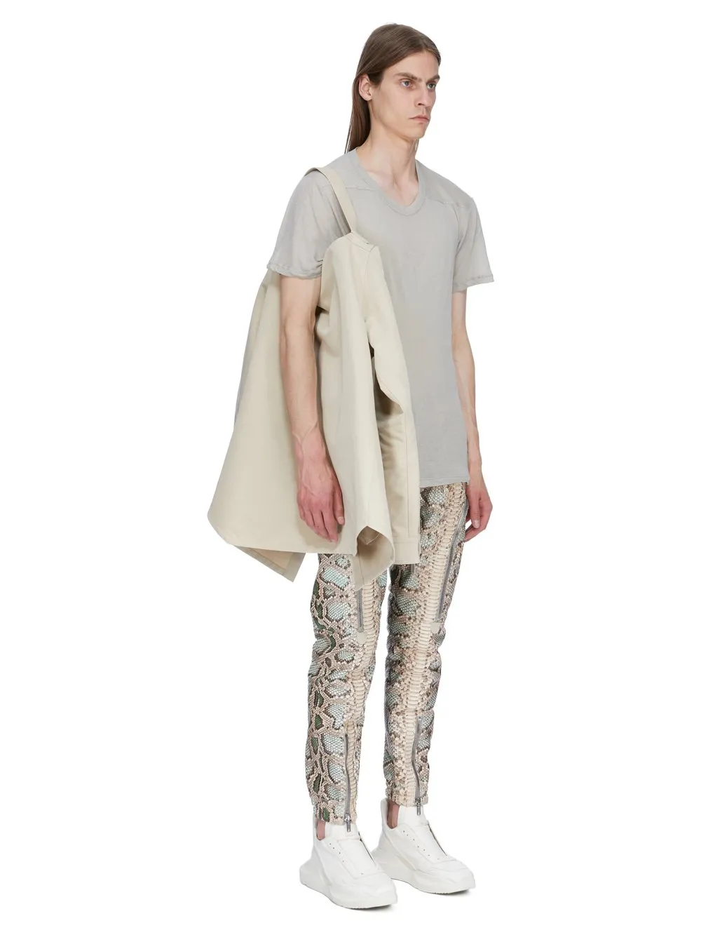 Rick Owens Temple Outershirt In Sand Cordura Cotton