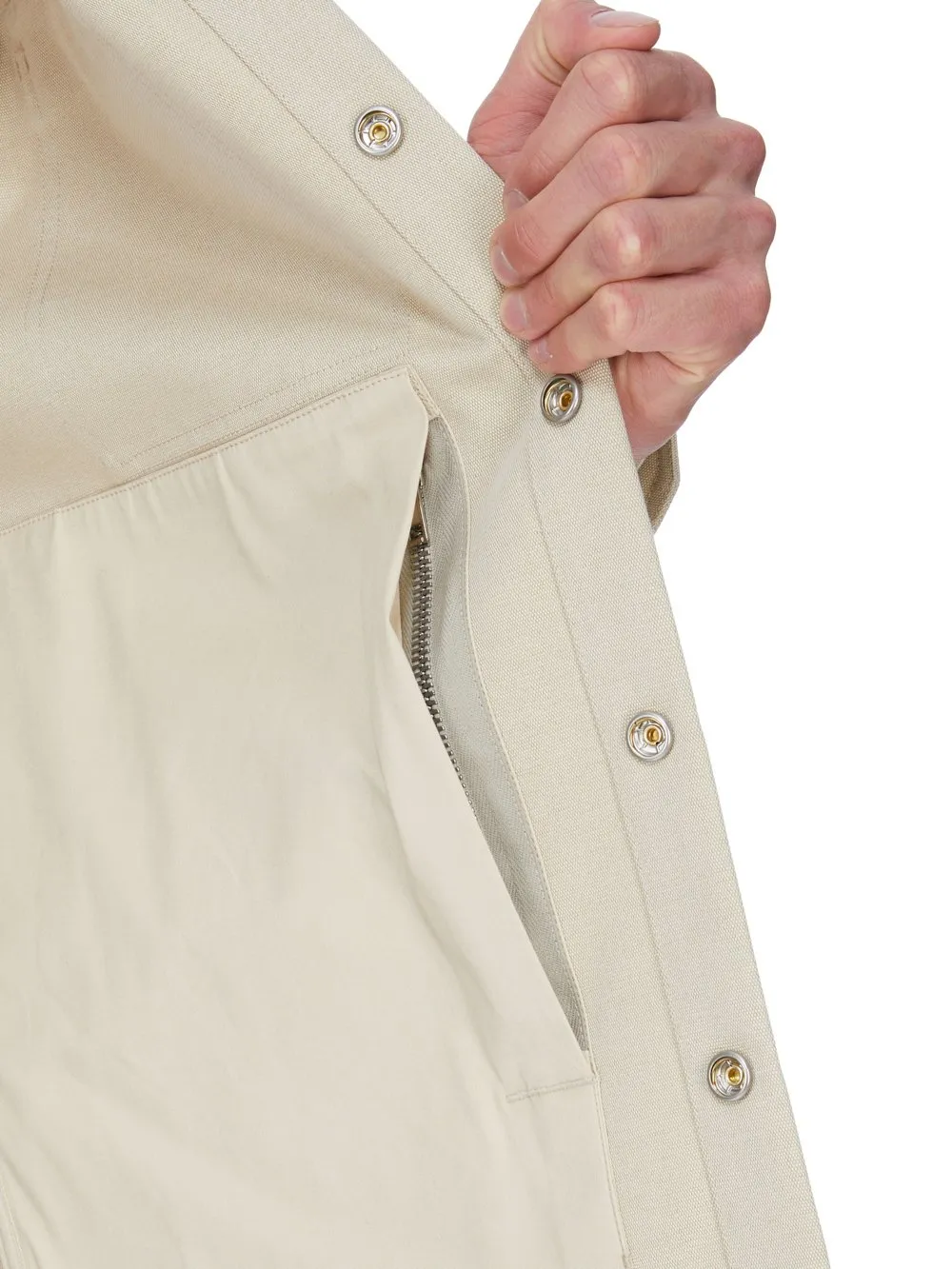Rick Owens Temple Outershirt In Sand Cordura Cotton