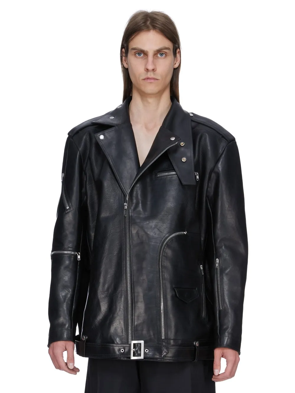 Rick Owens Temple Jumbo Bauhaus Stooges In Black Glossy Bull