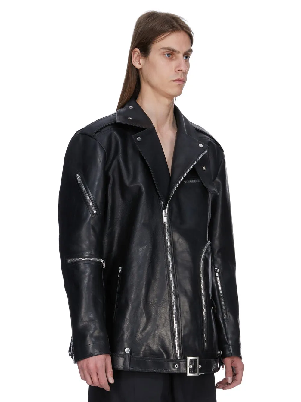 Rick Owens Temple Jumbo Bauhaus Stooges In Black Glossy Bull