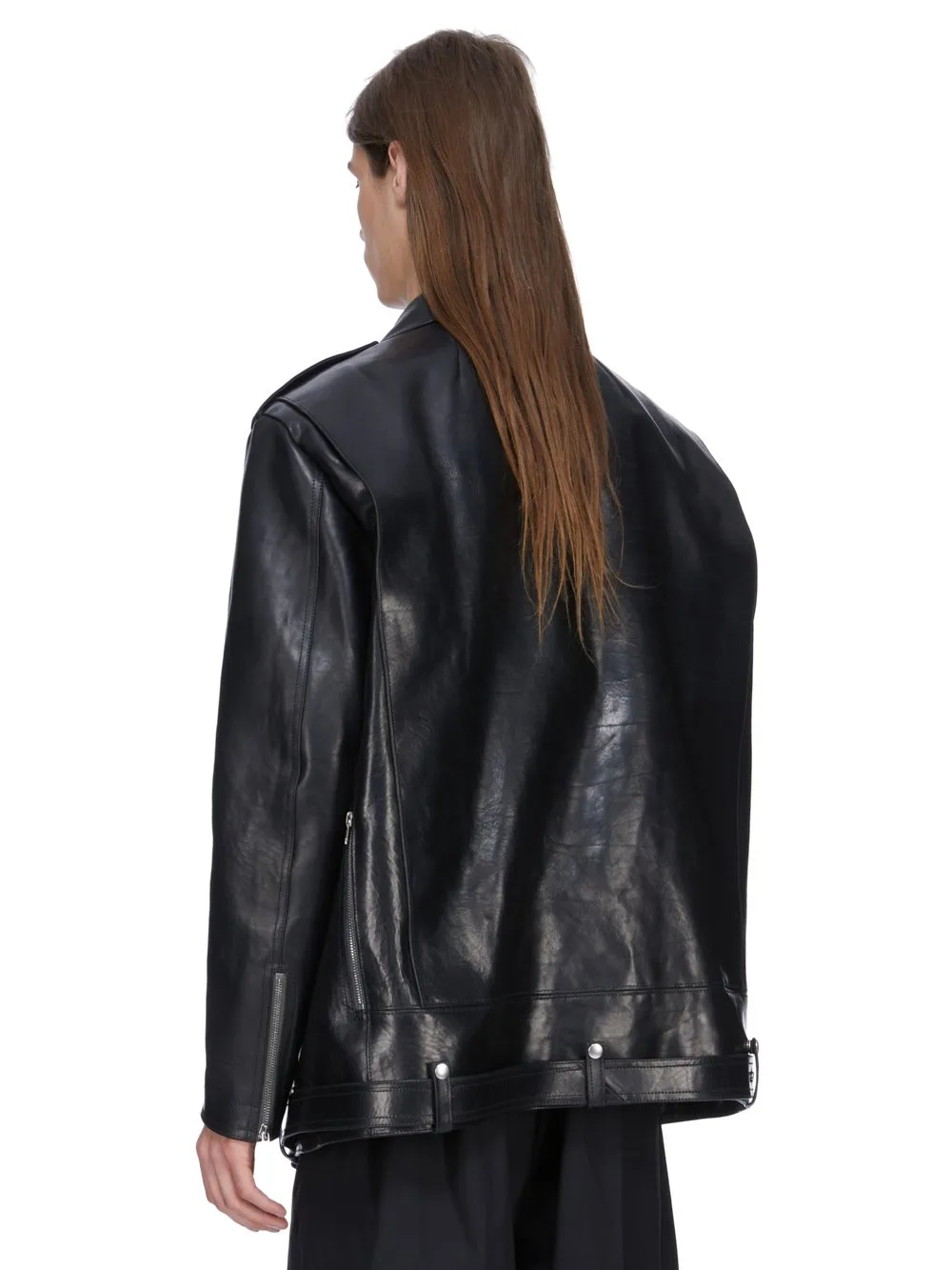 Rick Owens Temple Jumbo Bauhaus Stooges In Black Glossy Bull