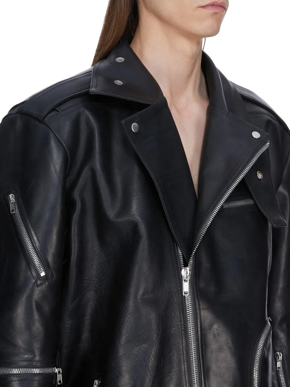 Rick Owens Temple Jumbo Bauhaus Stooges In Black Glossy Bull