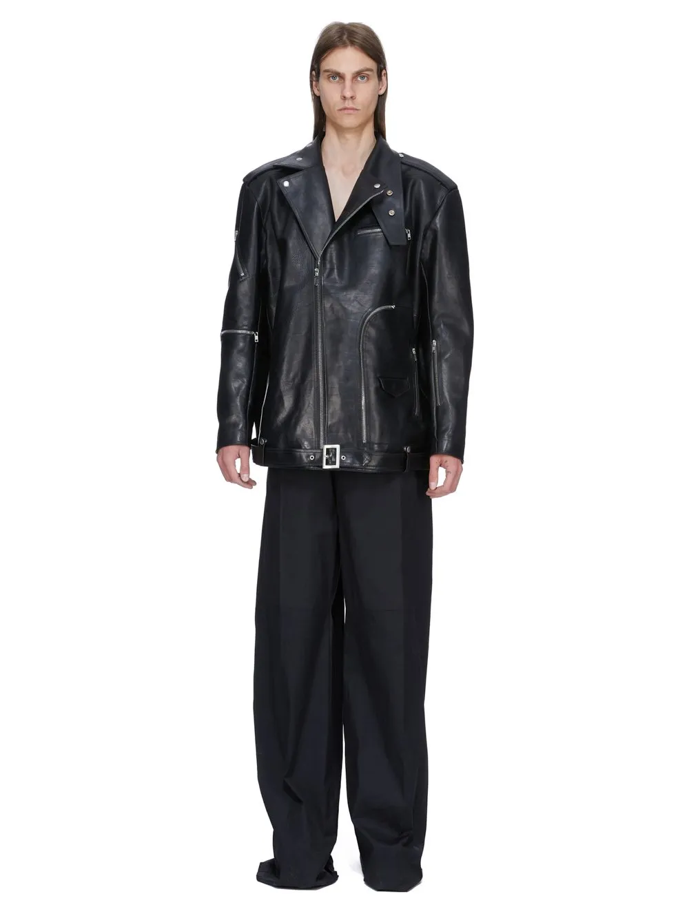 Rick Owens Temple Jumbo Bauhaus Stooges In Black Glossy Bull