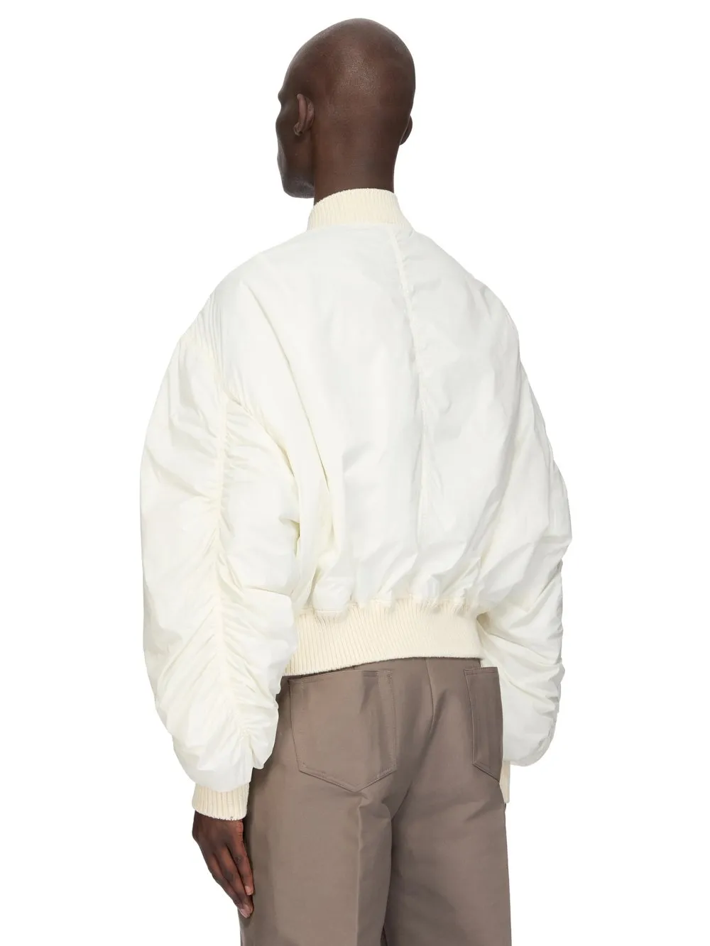 Rick Owens Temple Secchia Flight In Milk Shiny Nylon