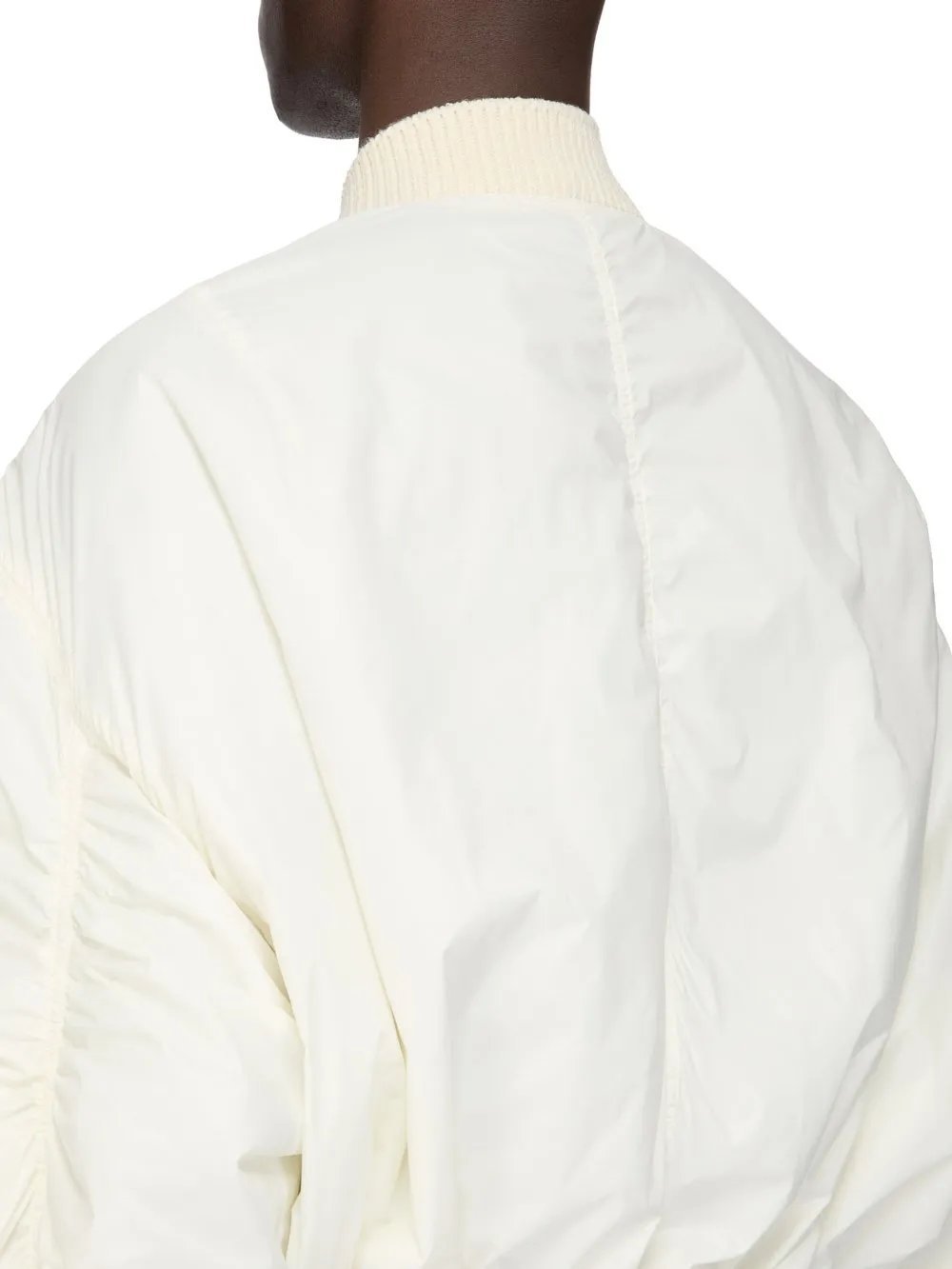 Rick Owens Temple Secchia Flight In Milk Shiny Nylon