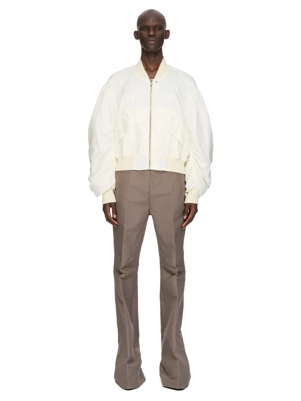 Rick Owens Temple Secchia Flight In Milk Shiny Nylon