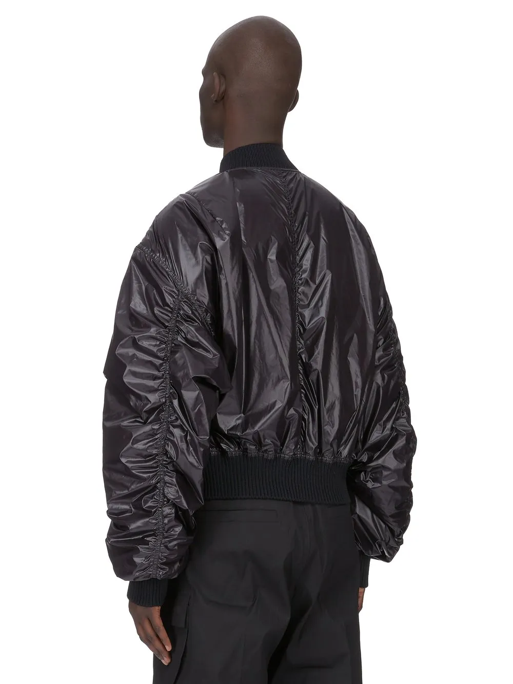 Rick Owens Temple Secchia Flight In Black Shiny Nylon