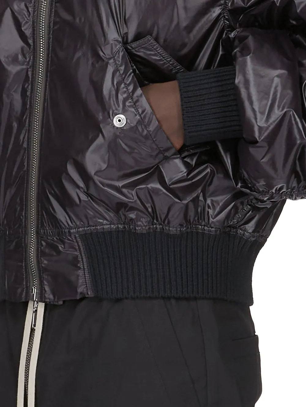 Rick Owens Temple Secchia Flight In Black Shiny Nylon