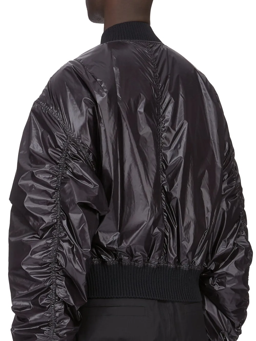 Rick Owens Temple Secchia Flight In Black Shiny Nylon