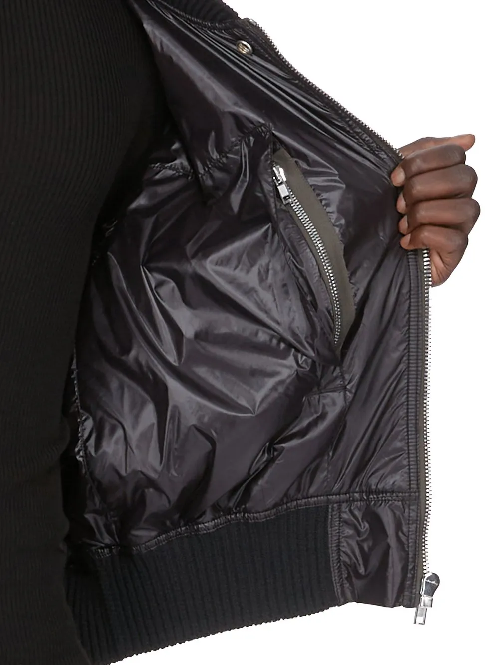 Rick Owens Temple Secchia Flight In Black Shiny Nylon