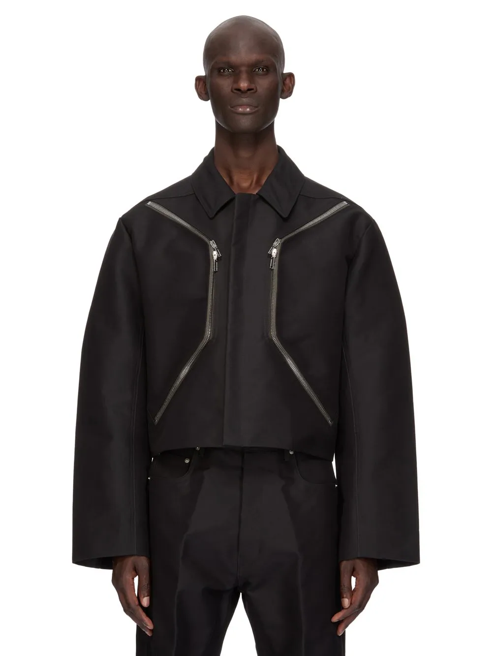 Rick Owens Temple Heizer Mac Jkt In Black Cotton Manc