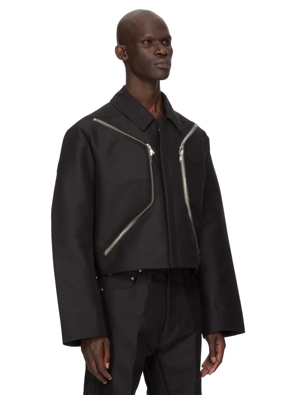 Rick Owens Temple Heizer Mac Jkt In Black Cotton Manc