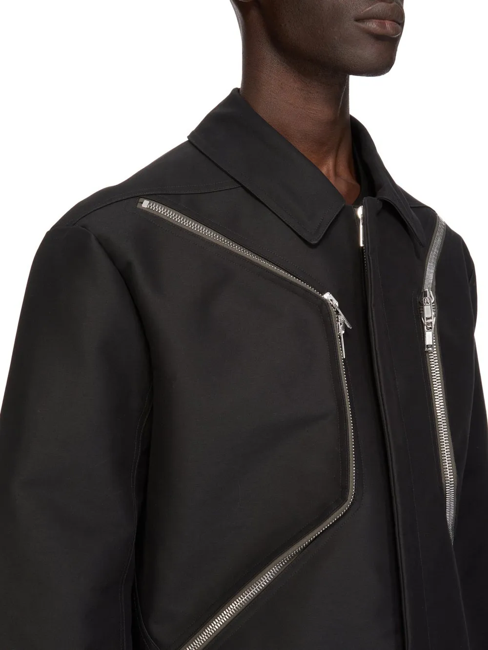 Rick Owens Temple Heizer Mac Jkt In Black Cotton Manc