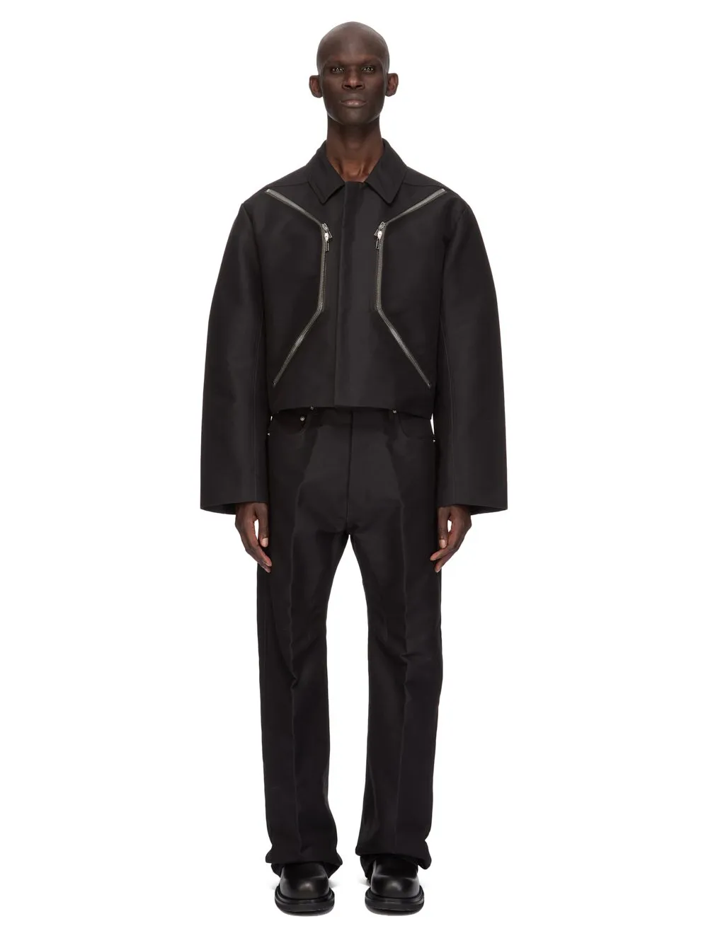 Rick Owens Temple Heizer Mac Jkt In Black Cotton Manc