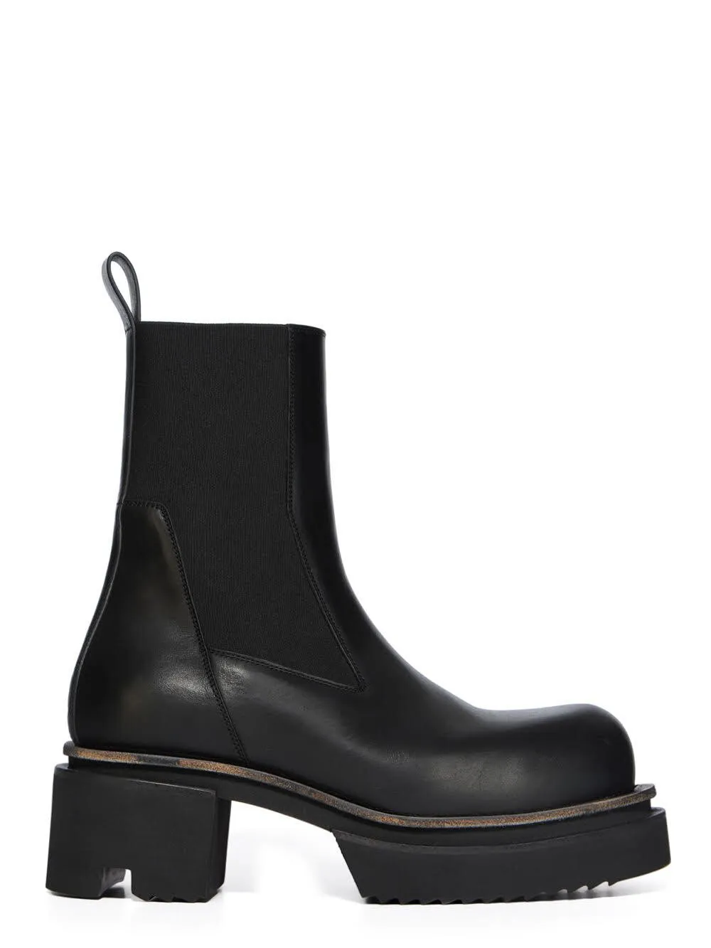 Rick Owens Temple Beatle Bogun In Black Washed Calf Leather