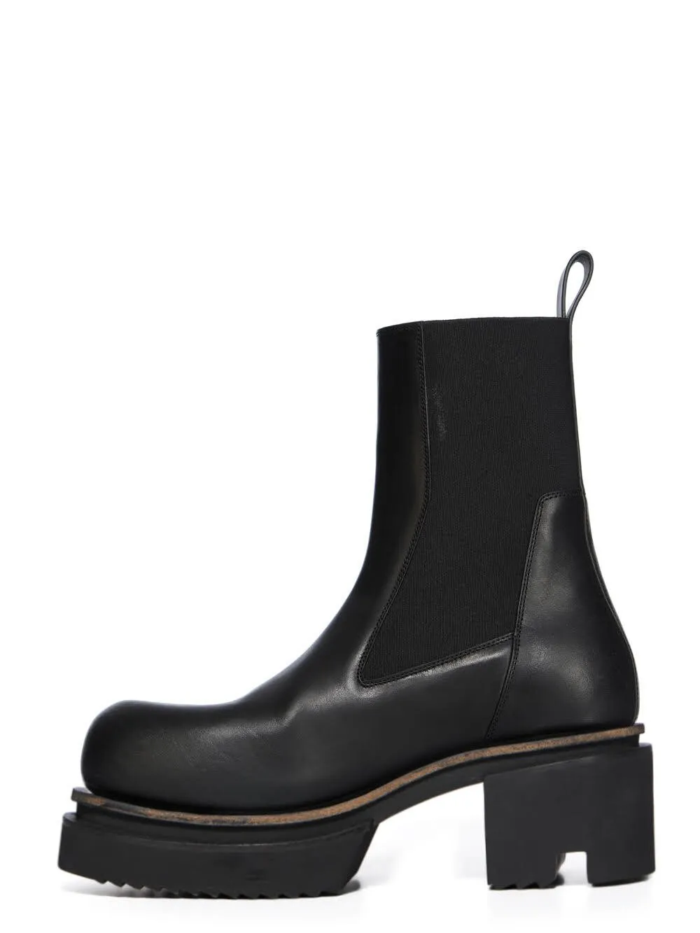 Rick Owens Temple Beatle Bogun In Black Washed Calf Leather