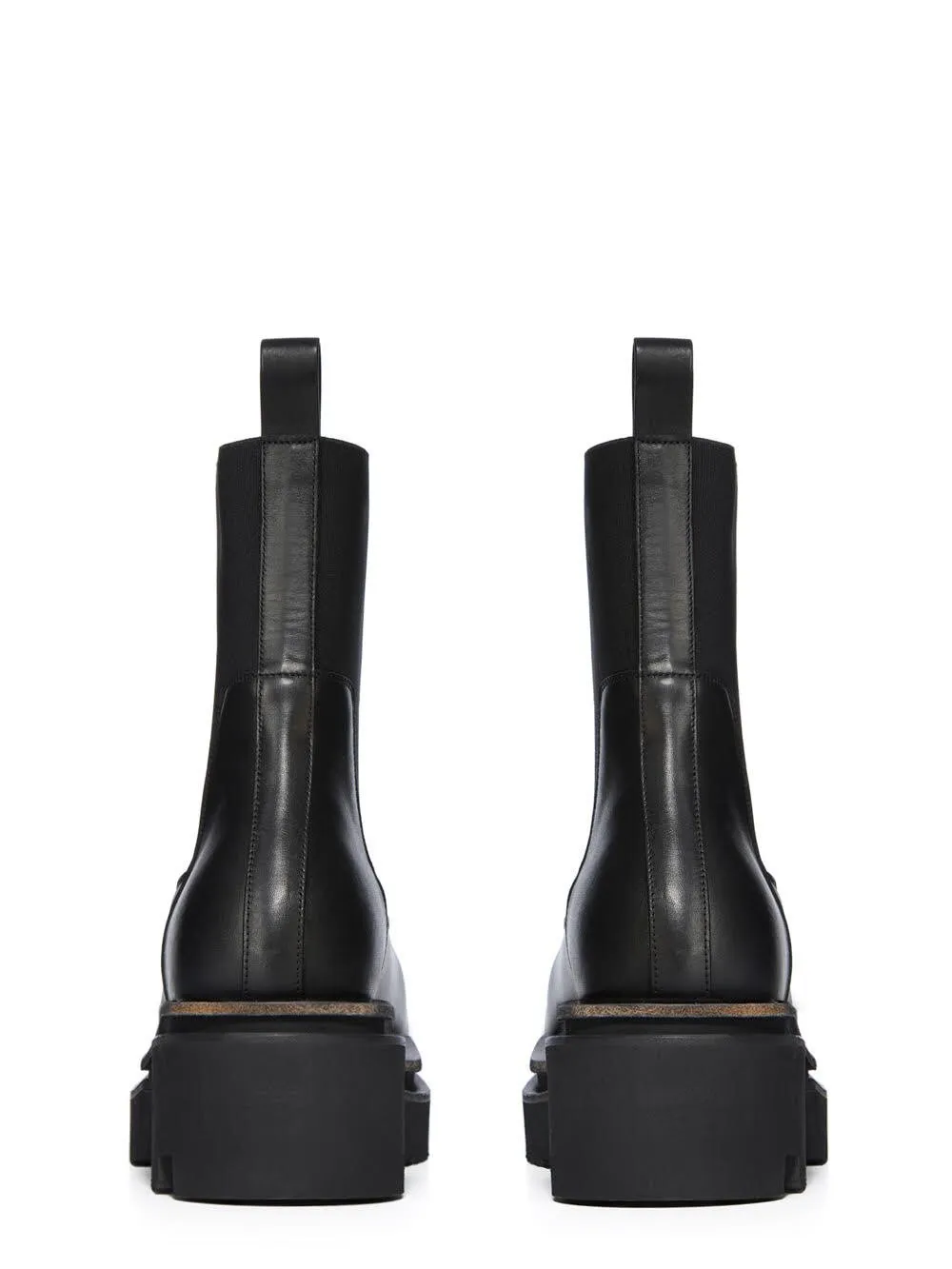 Rick Owens Temple Beatle Bogun In Black Washed Calf Leather