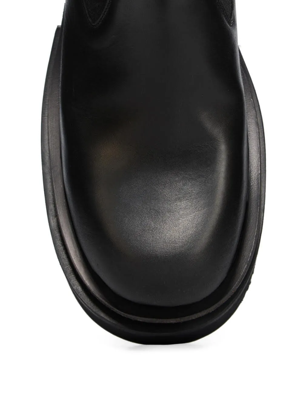 Rick Owens Temple Beatle Bogun In Black Washed Calf Leather
