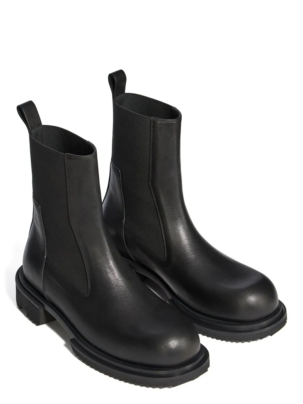 Rick Owens Temple Beatle Gabe In Black Washed Calf Leather